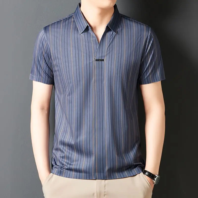 Men's Summer Striped Short Sleeve Shirt
