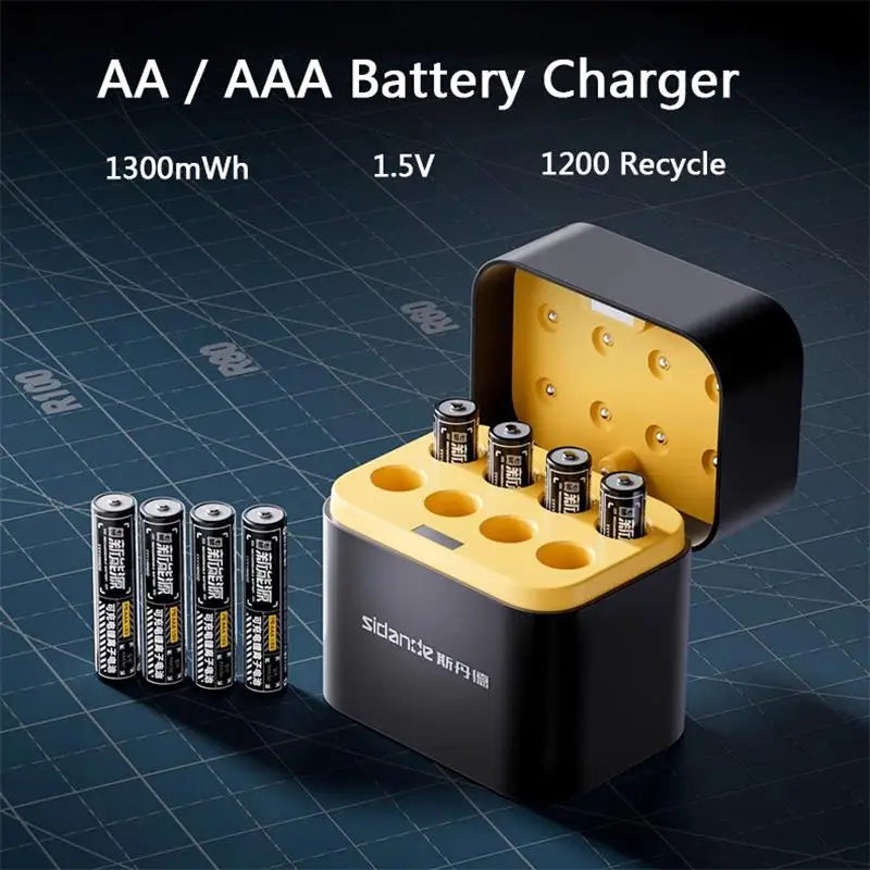 Lithium-ion battery with integrated charging and storage box