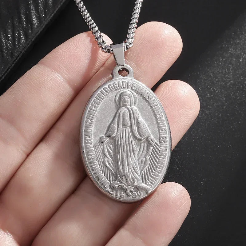 Stainless Steel Virgin Mary Necklace
