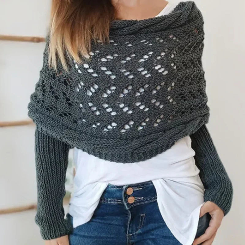 Knitted Cable Wrap, Shrugs For Women, Knitted Wrap
