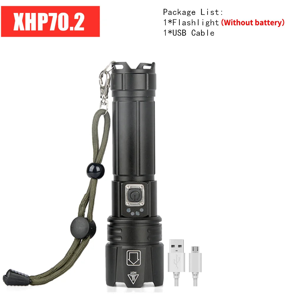 LED Rechargeable Tactical Laser Flashlight 90000 High Lumens