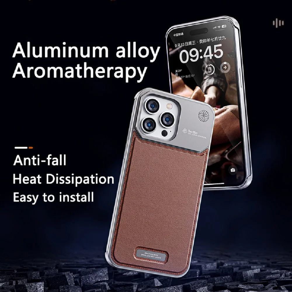 Luxury Leather Titanium Case