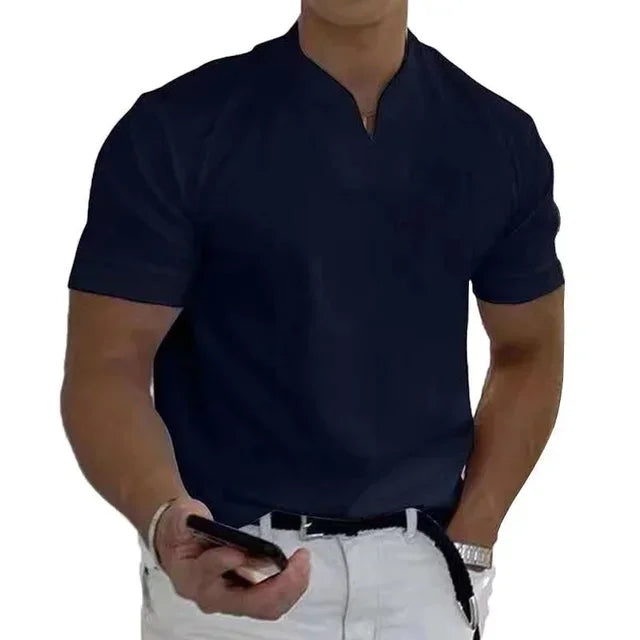 Men Gentlemans business Short Sleeve Fitness T Shirt