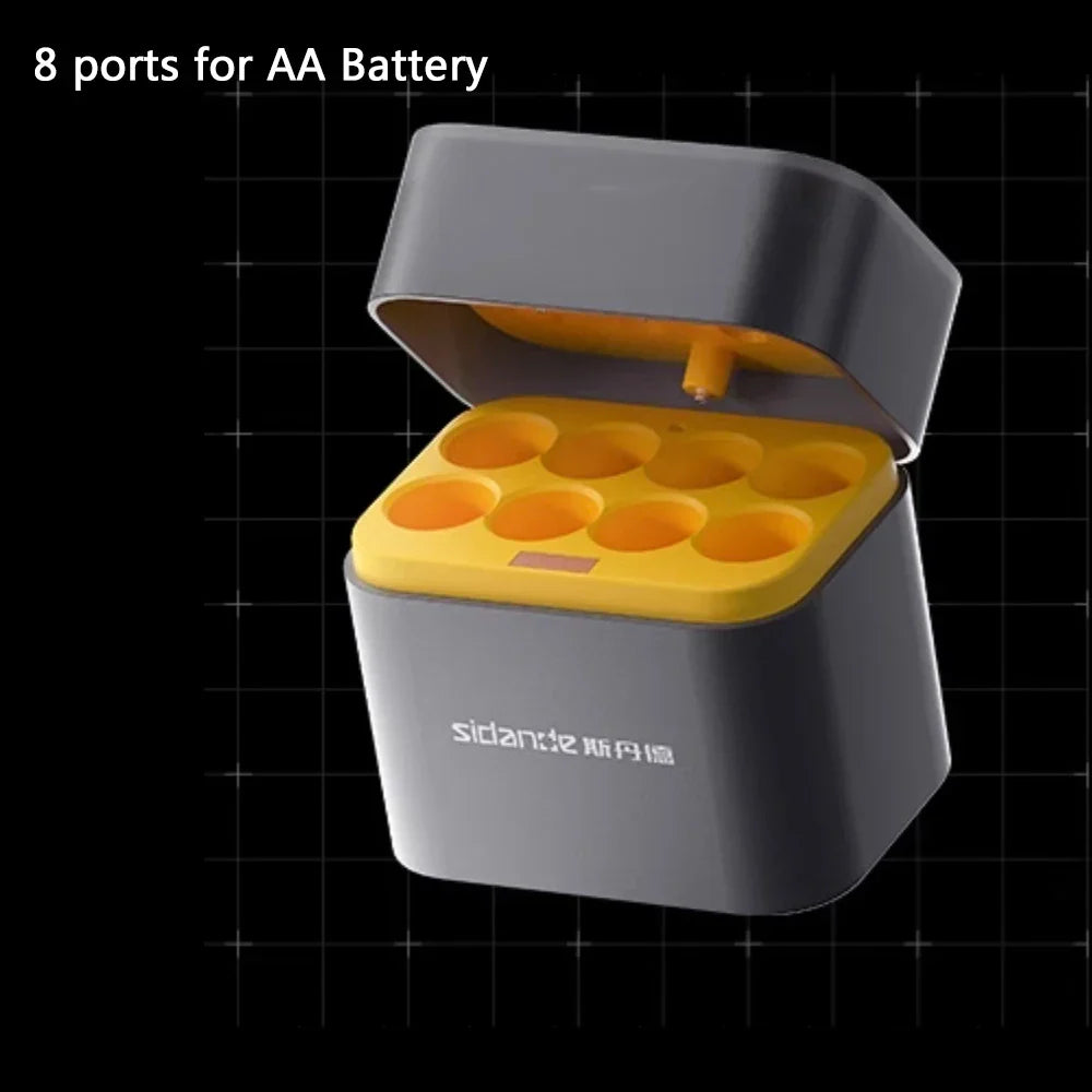 Lithium-ion battery with integrated charging and storage box