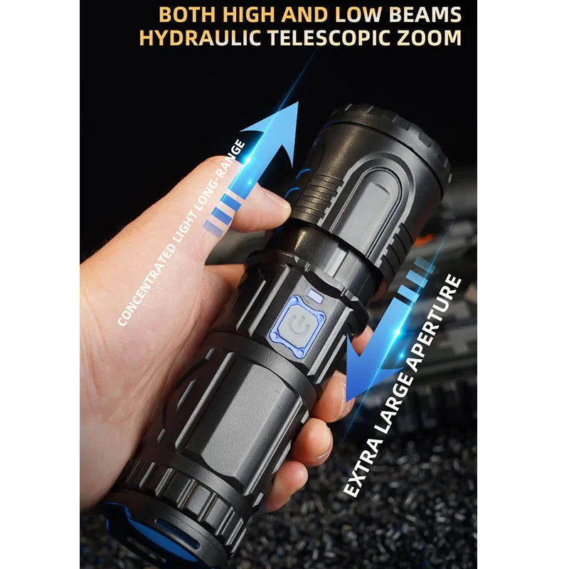 Strong light flashlight ultra -bright outdoor long -range laser multi -function flashlight