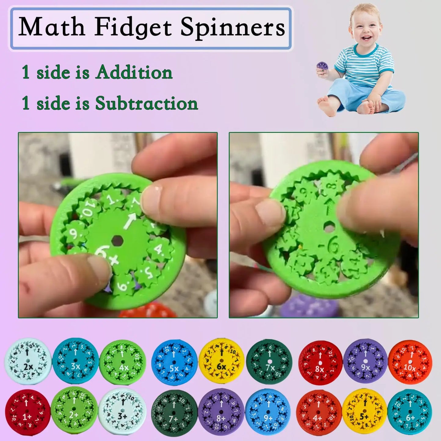Math Facts Fidget Spinners