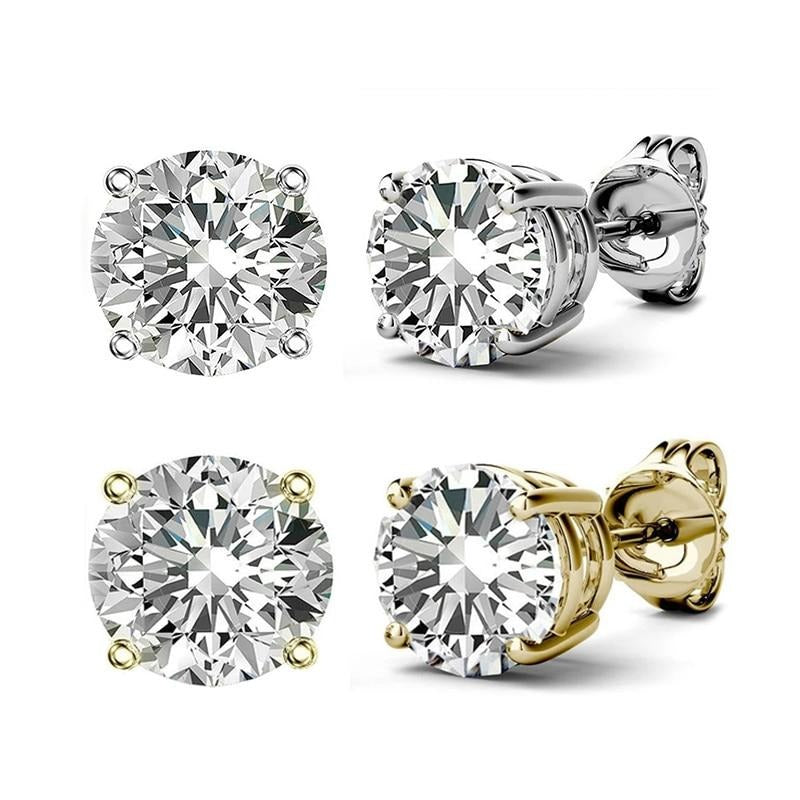 0.5 - 1 CT Double Under Halo Diamond Studs Earrings