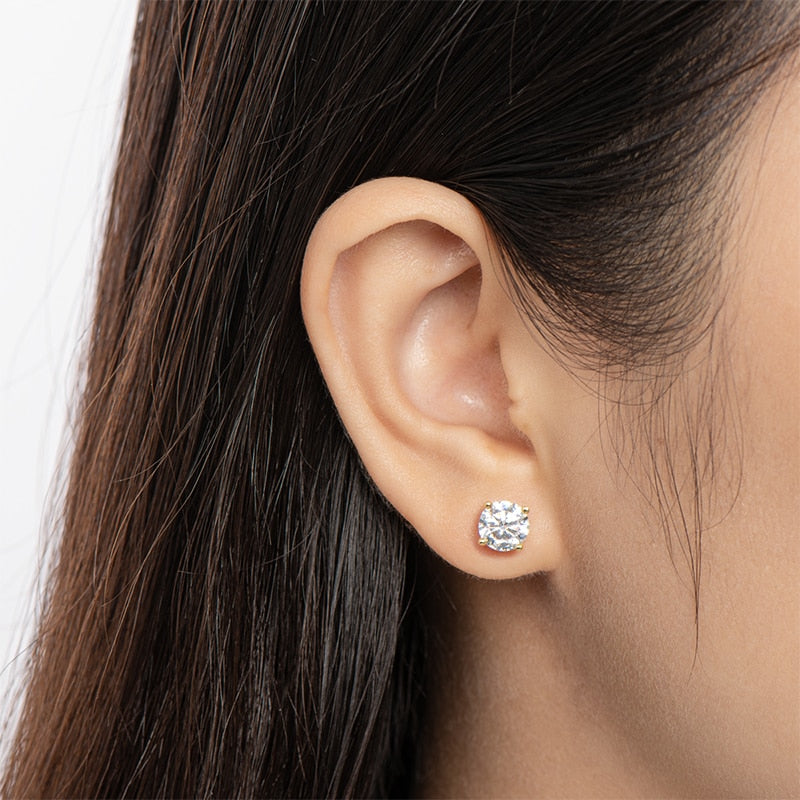 0.5 - 1 CT Double Under Halo Diamond Studs Earrings