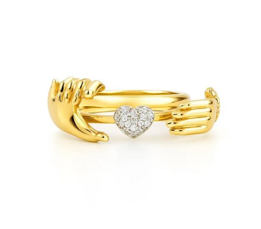 Open Hands Heart Ring
