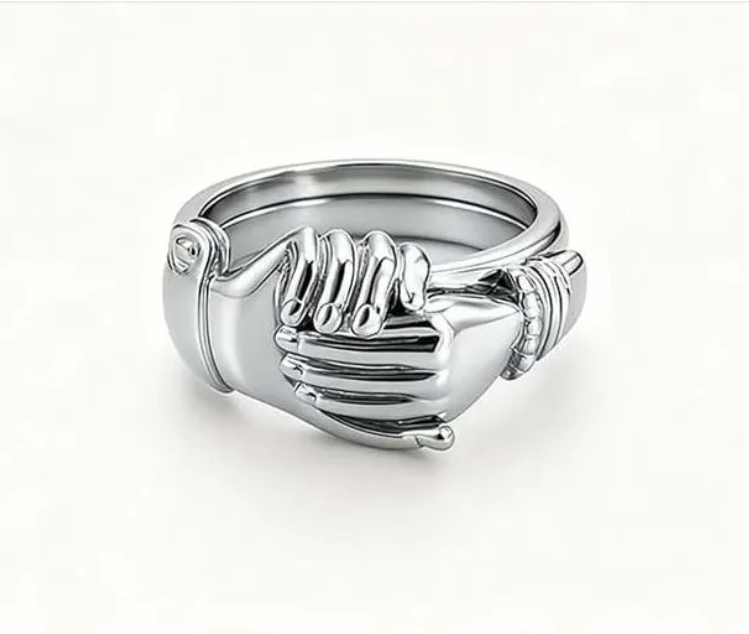 Open Hands Heart Ring