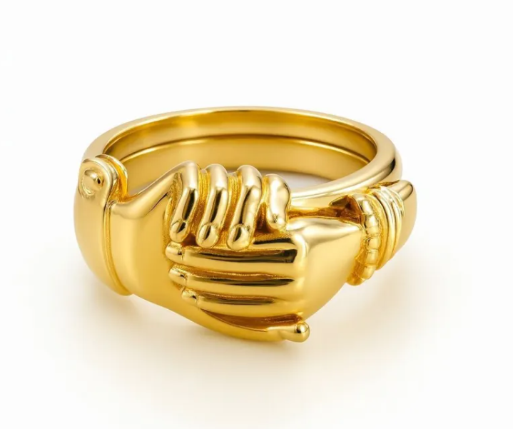Open Hands Heart Ring