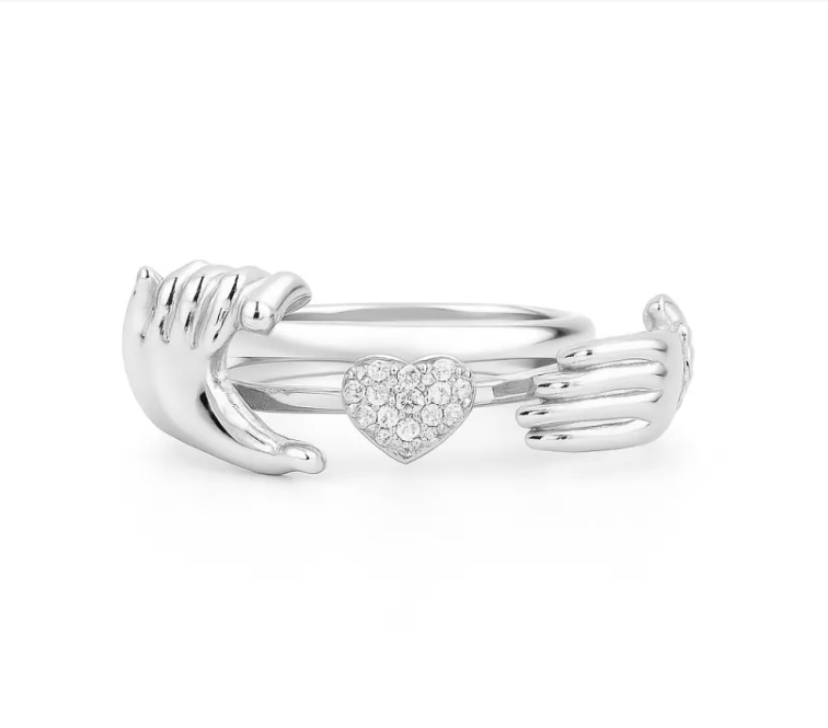 Open Hands Heart Ring
