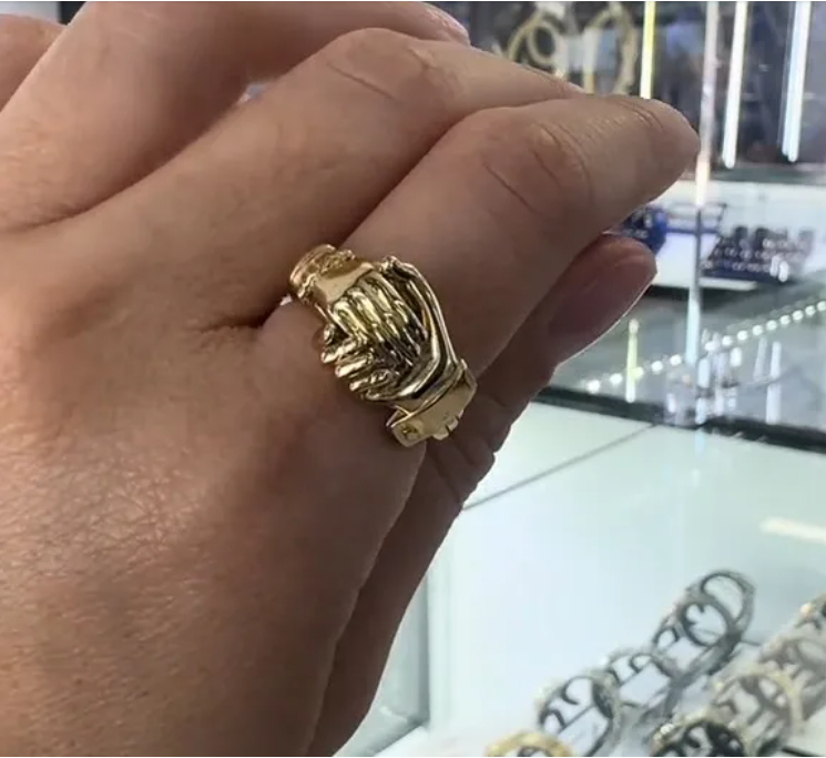 Open Hands Heart Ring