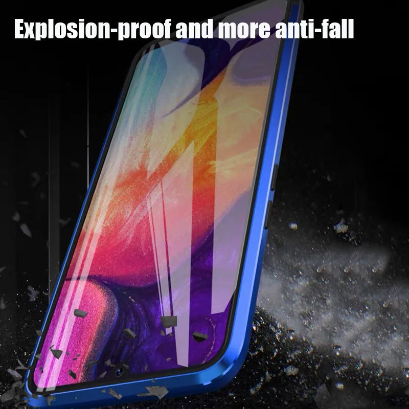 Magnetic Tempered Glass Double-sided Phone Case For Samsung