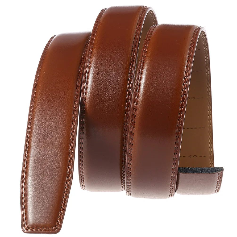 Leather Ratchet Belt With Adjustable Buckle