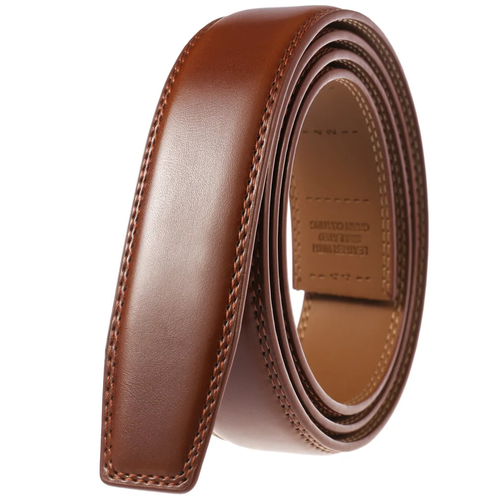 Leather Ratchet Belt With Adjustable Buckle