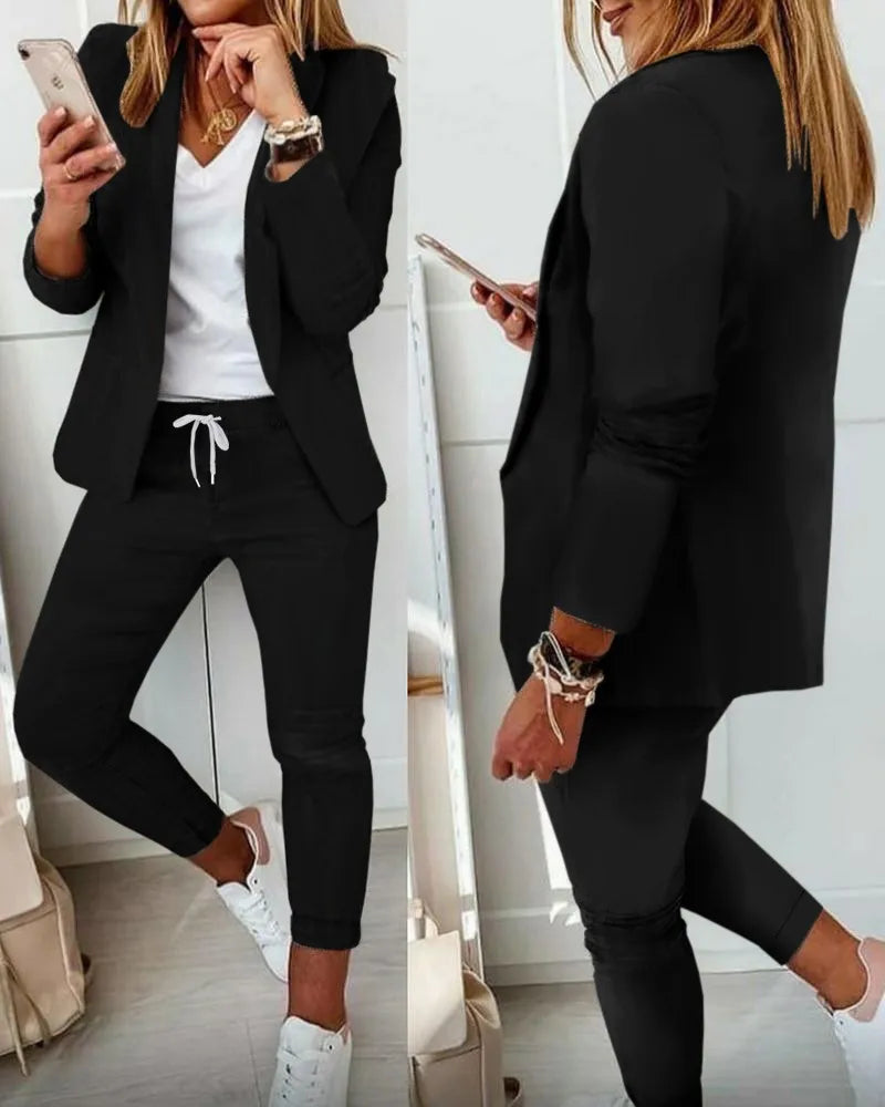 Jacket and wide-leg pants set (ALL Color)