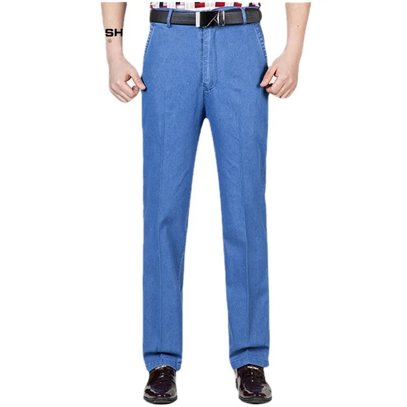 Men's High Waist Straight Cut Jeans