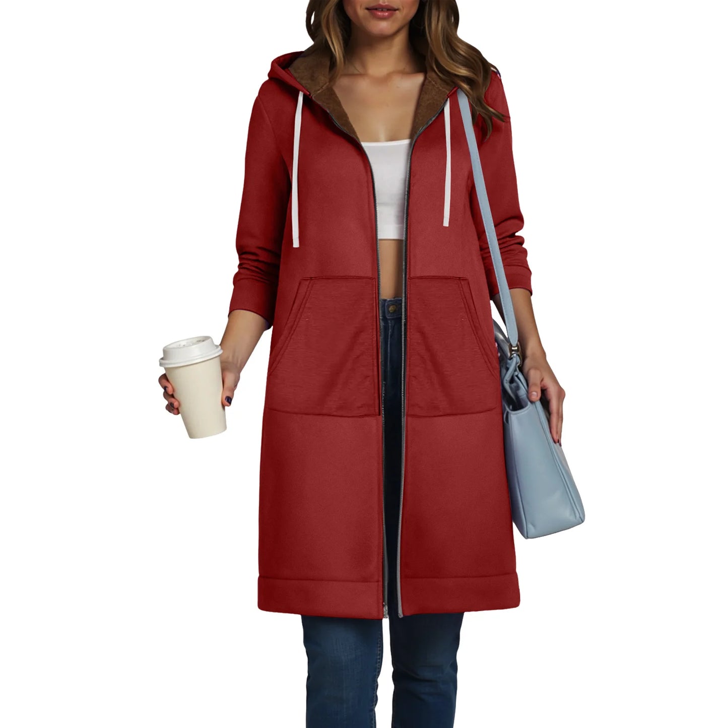 Women Casual Zip up Polyester Hoodies