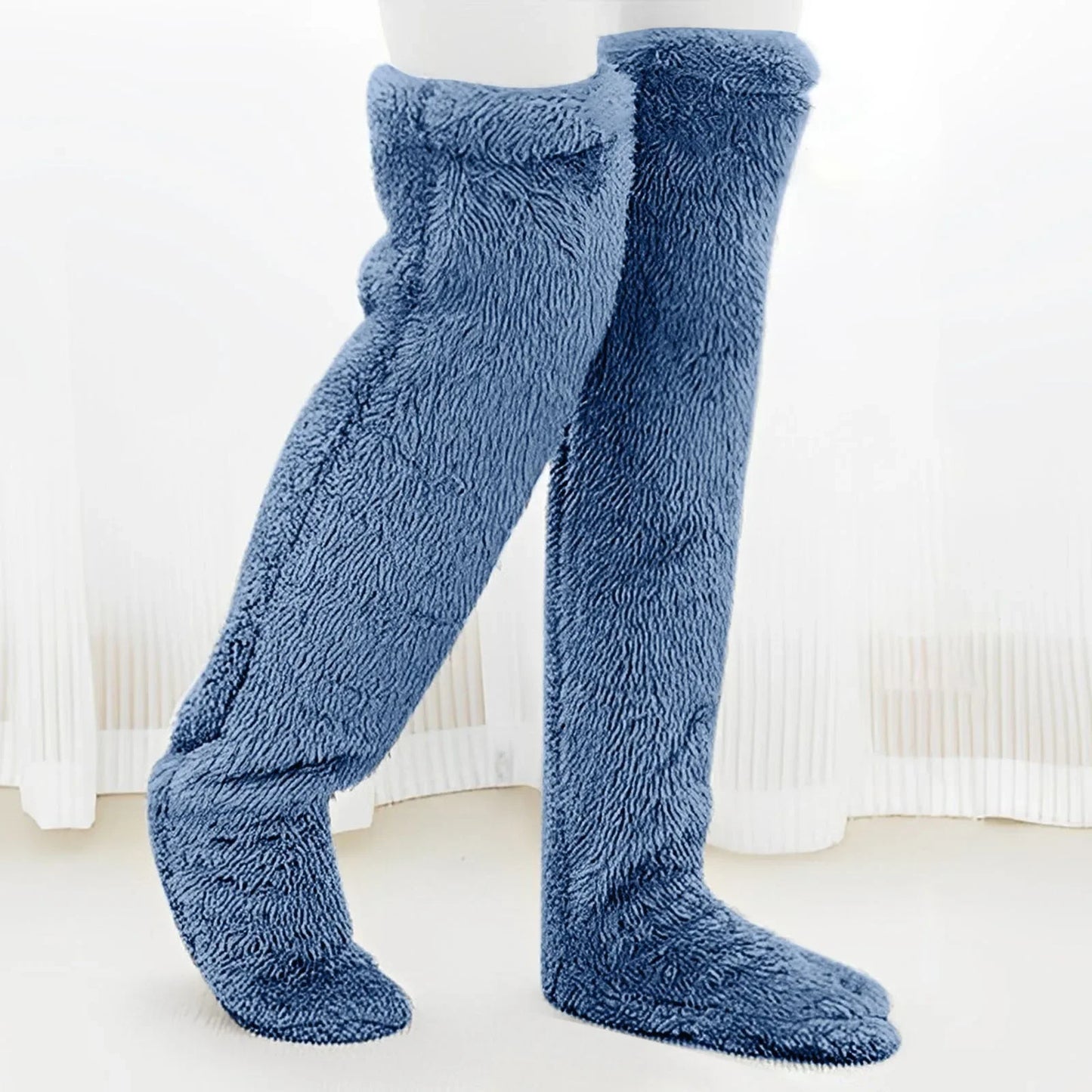 Velvety Fleece Knee Socks For Christmas