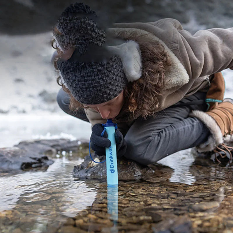 Personal Straw Water Filter for Camping, Hiking, Survival, Emergency, Travel