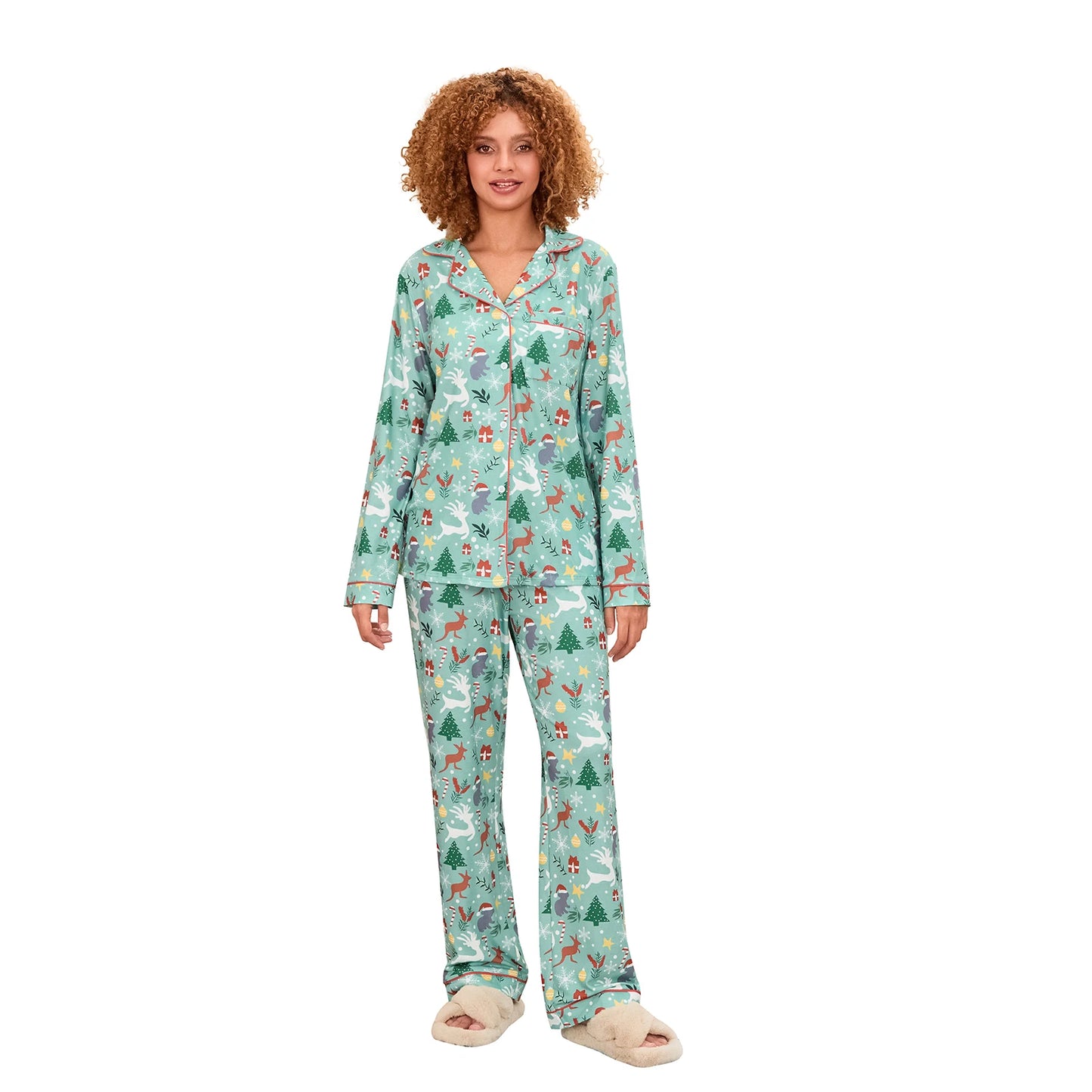 Christmas Trees and Bows Pajama Set