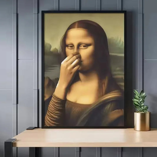 Imitation Mona Lisa Art Decoration,Funny Vintage Toilet Humor Room Decor