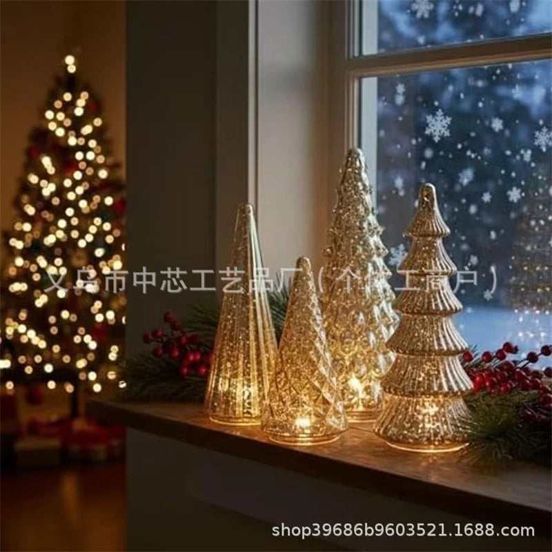 BFF Collection Set of 5 Illuminated Mercury Glass Trees