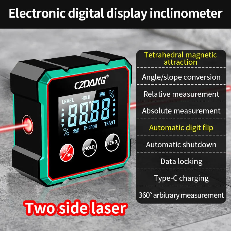 Magnetic Digital Angle Finder with Electronic Laser