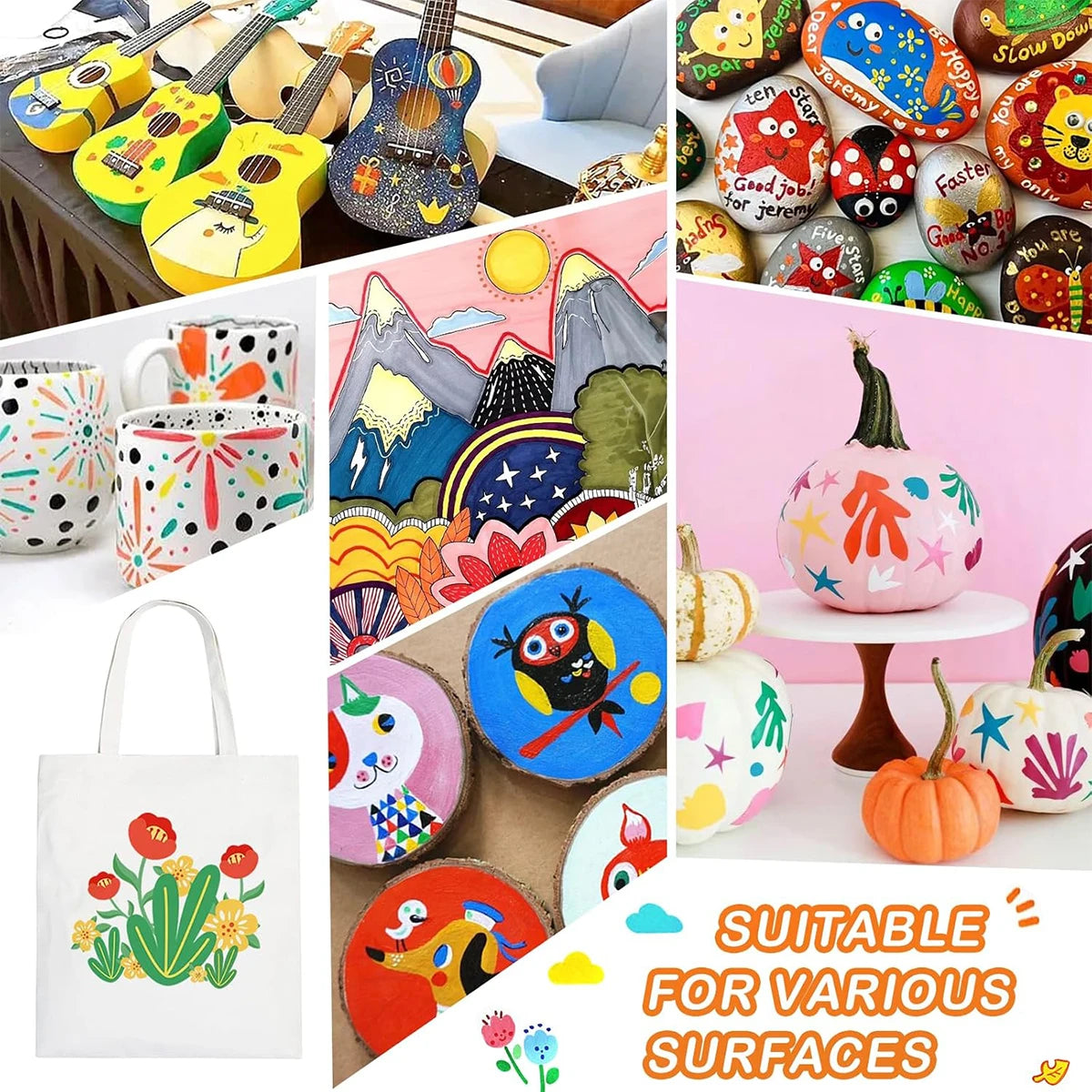 Dual Tip Acrylic Paint Pen Marker - 24/48/72/120 Colours