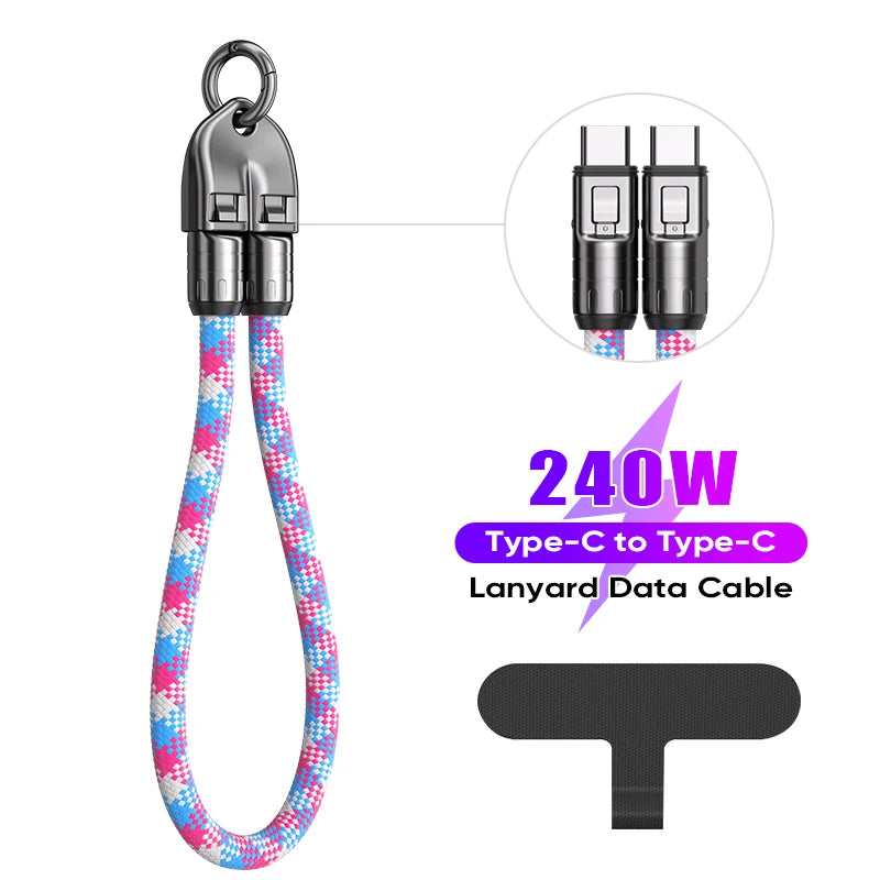 C to C 240W Charging Cable with Wearable Bracelet Design