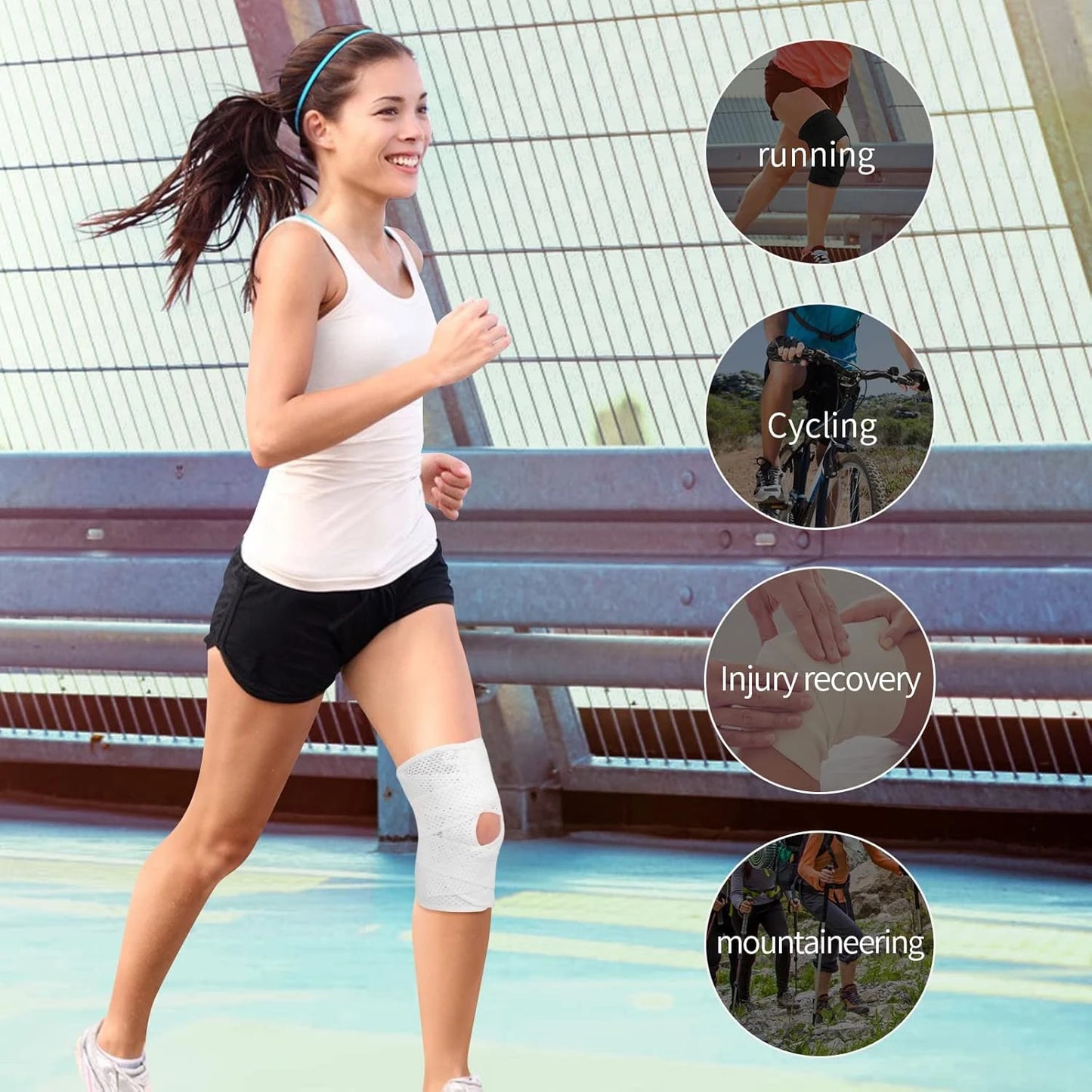 Plus Size Knee Brace for Knee Pain, Compression Knee Support with Air Mesh Fabric