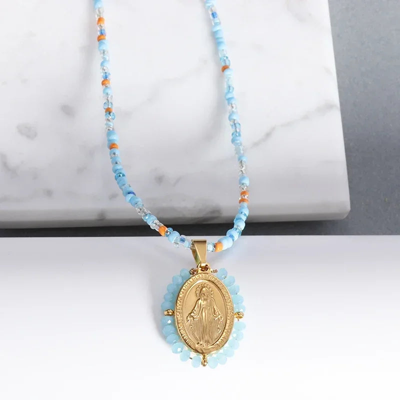 Stainless Steel Virgin Mary Necklace