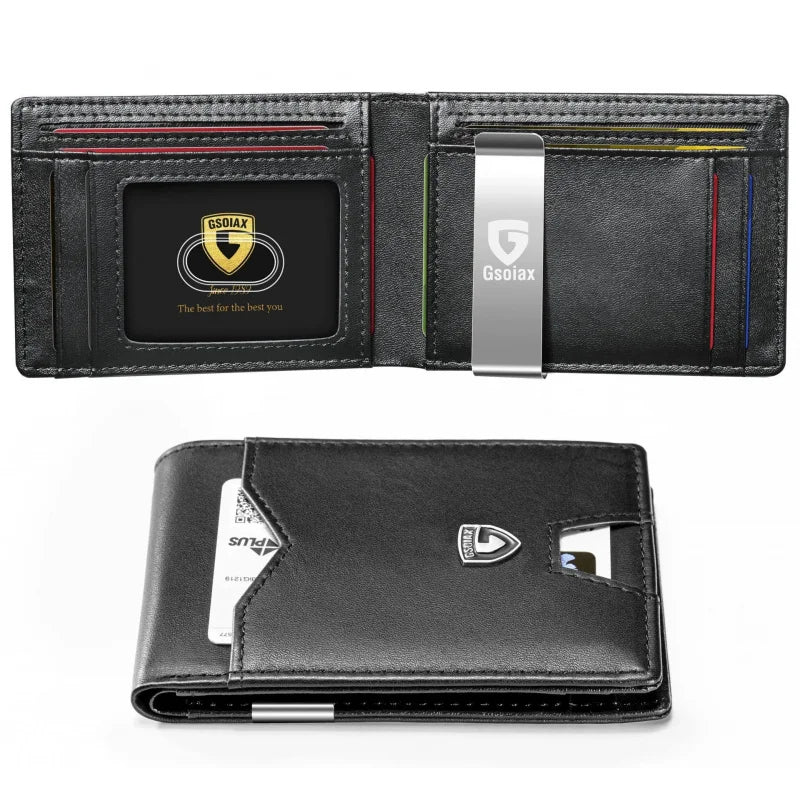 Men's Slim Blocking Wallet - Minimalist Carbon Fiber Bifold