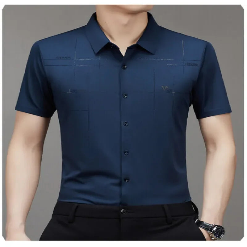 Men's Breathable Ice-Silk Stretch Shirt