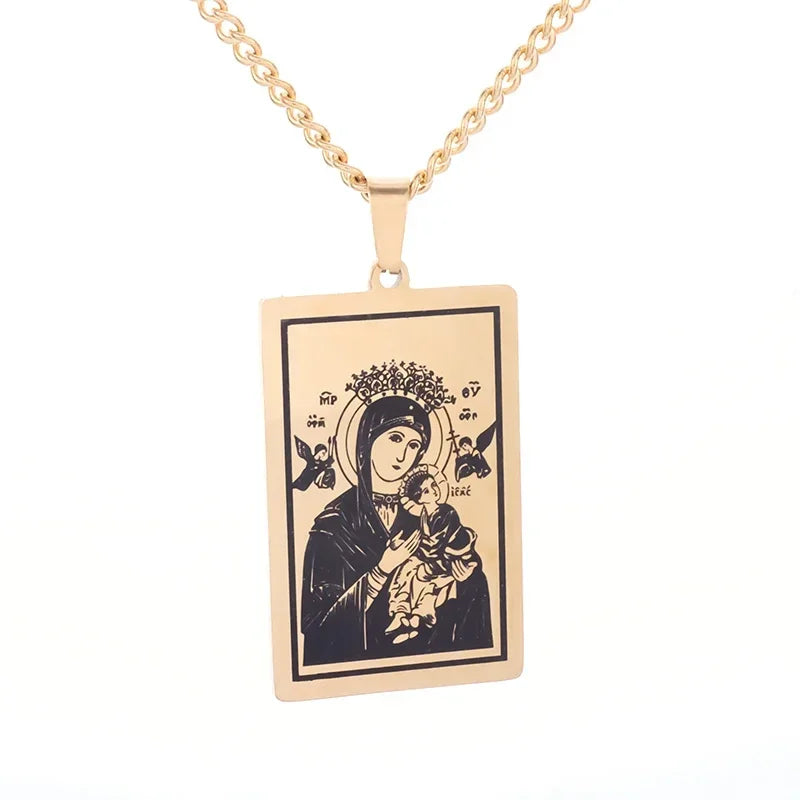 Stainless Steel Virgin Mary Necklace