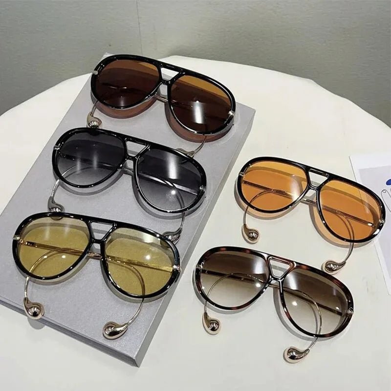 Luxury Brand Designer Oversized Pilot Sunglasses