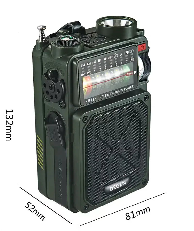 Versatile portable emergency radio（AM/FM/SW/WB）
