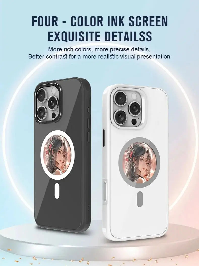 Personalized Custom Magnetic Phone Case with E Ink Display Special Gift Idea Unique DIY Design