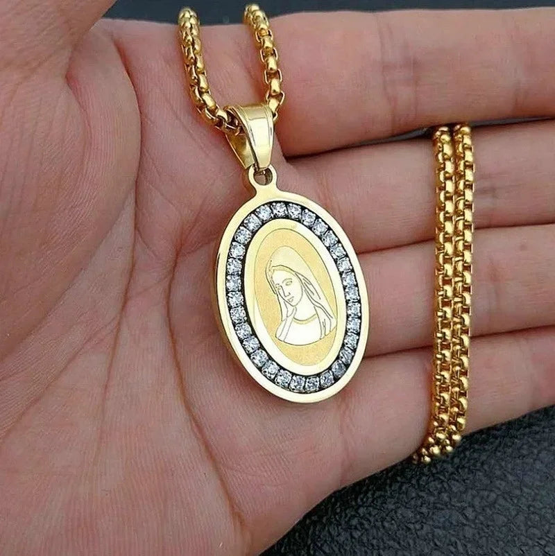 Stainless Steel Virgin Mary Necklace