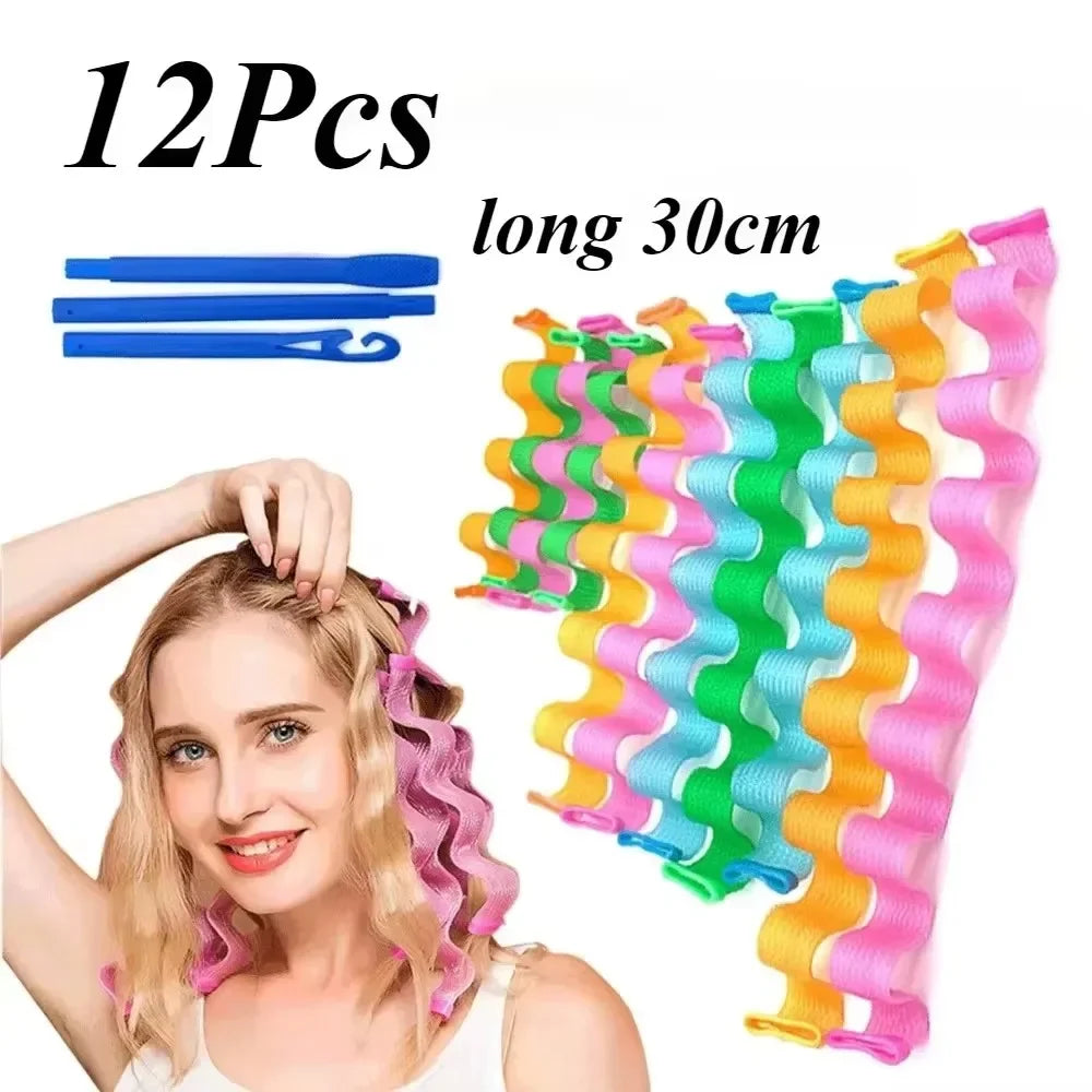 Heatless Waves Hair Curler - 12 pcs