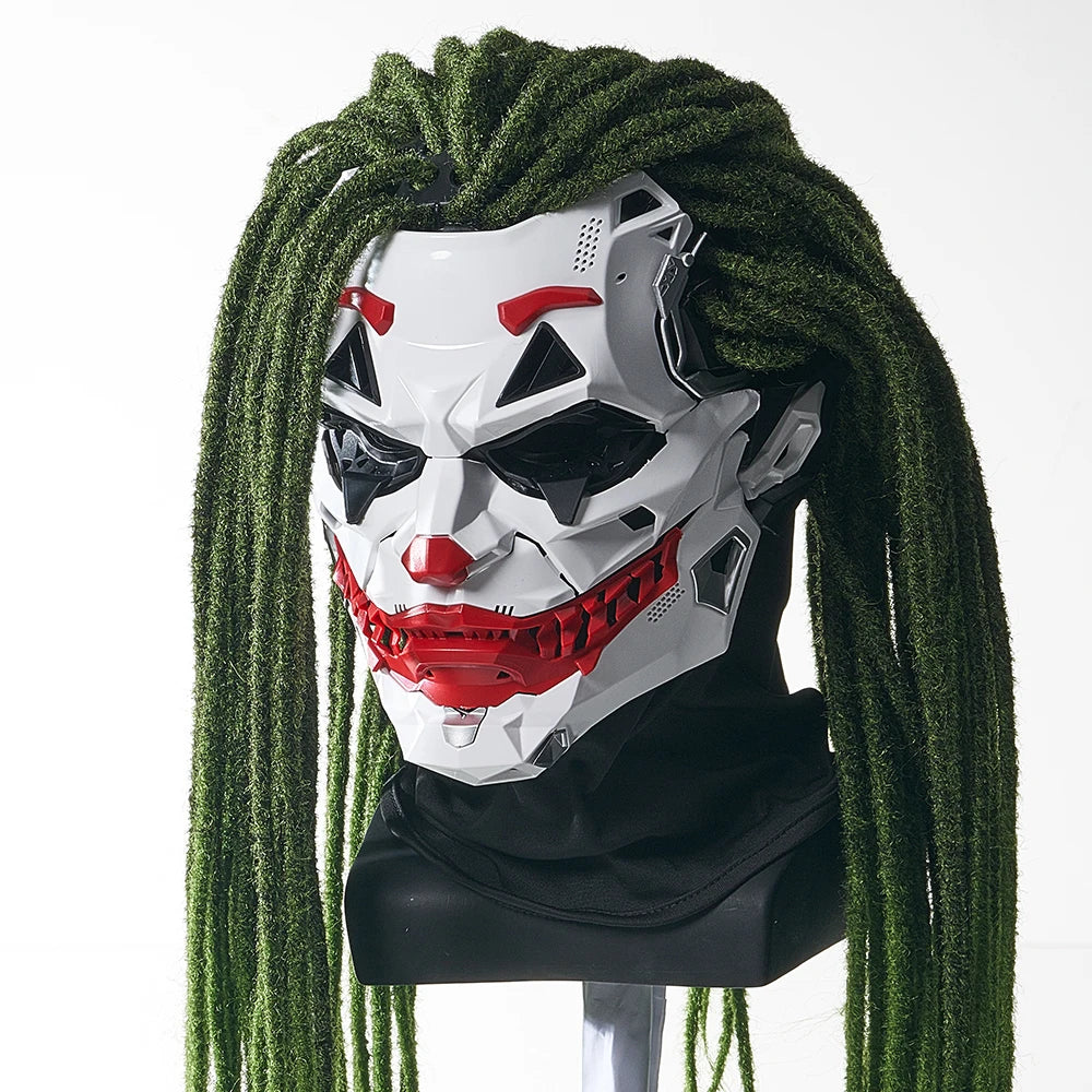 Cyberpunk Clown Mask with Cosplay Clown Costume Party Props Halloween