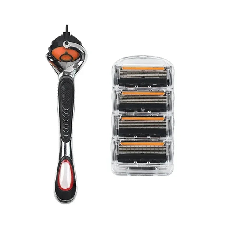 Men's Razor Refill Set + Free Handle – Ultra-Sharp Stainless Blades for Smooth Shave