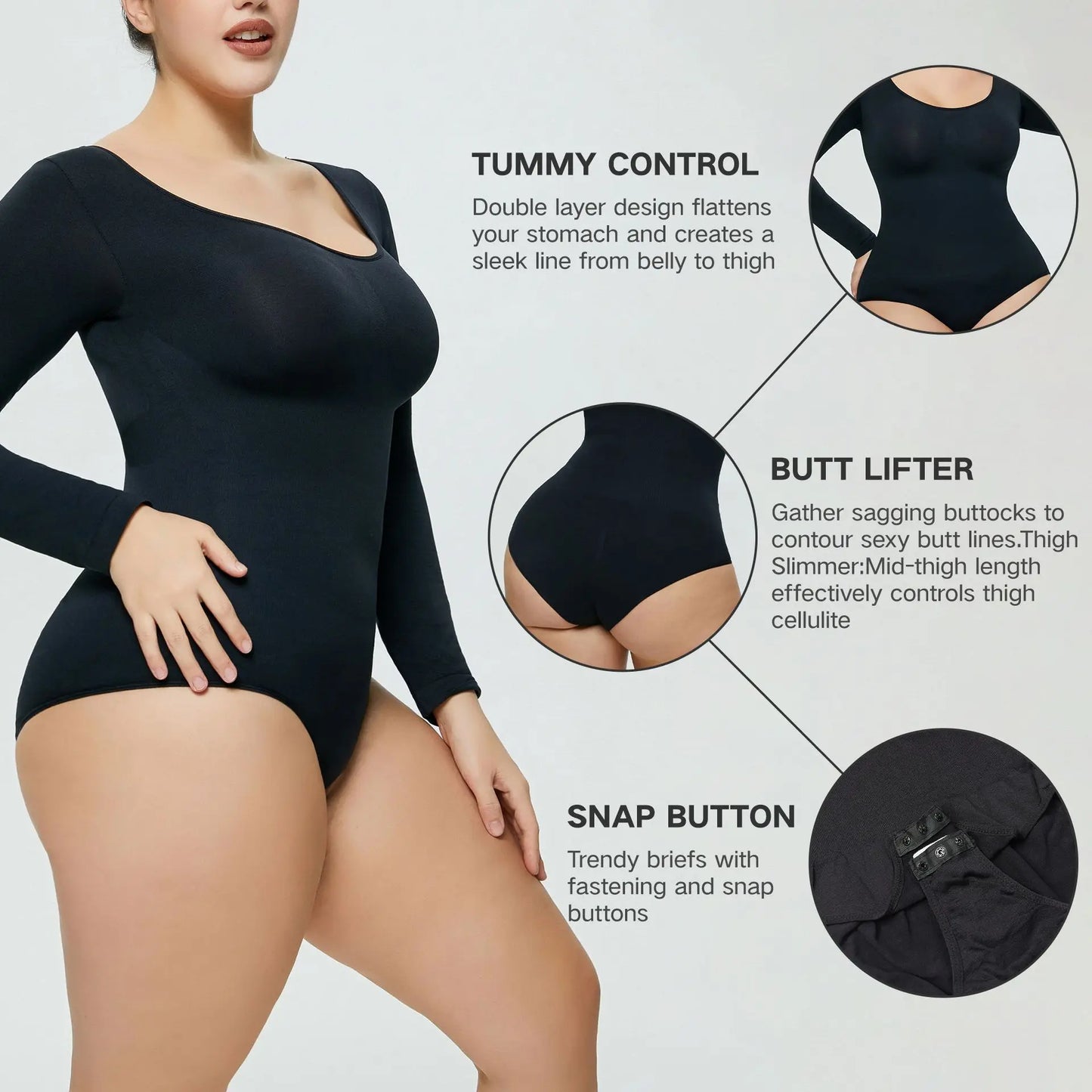 Long Sleeve Thong Bodysuit