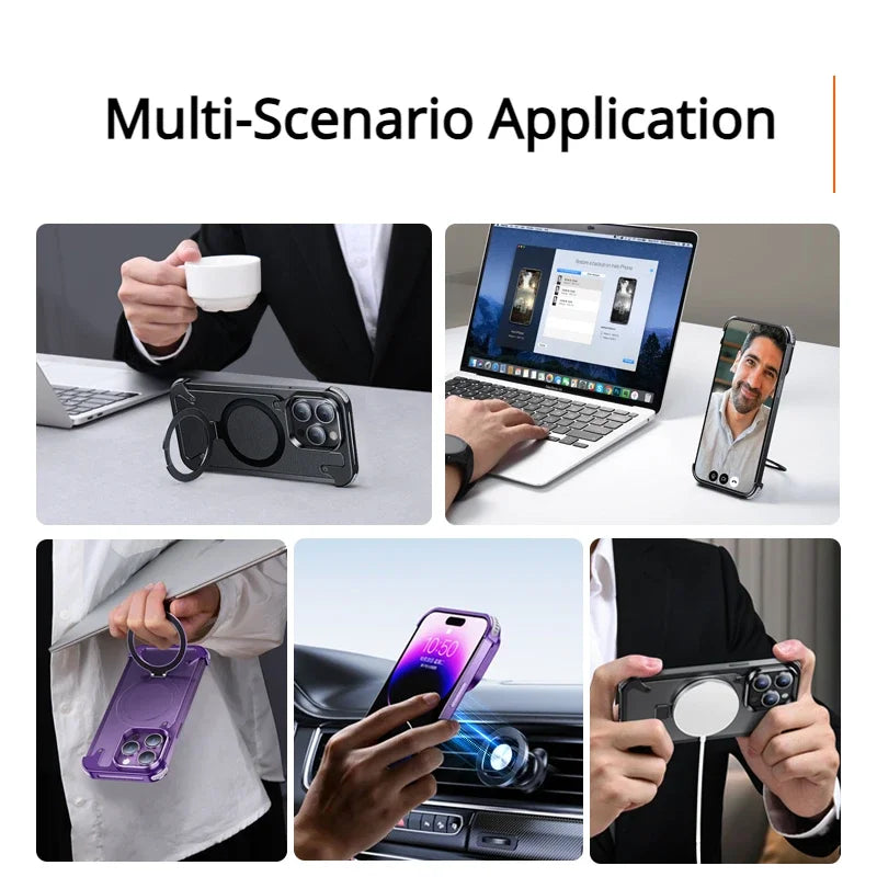 Magsafe Magnetic Pivot Ring Stand Air Cushion Case Cover