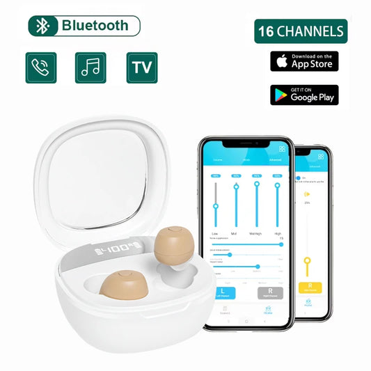 Tiny ITE Bluetooth Hearing Aids (App Controlled)