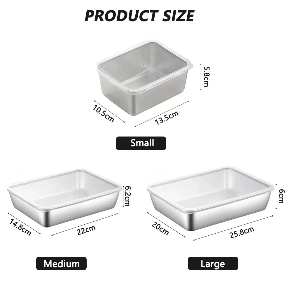 Stainless Steel Square Plate（With Lid）