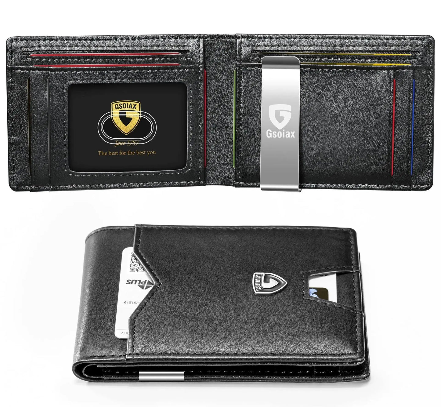 Men's Slim Blocking Wallet - Minimalist Carbon Fiber Bifold