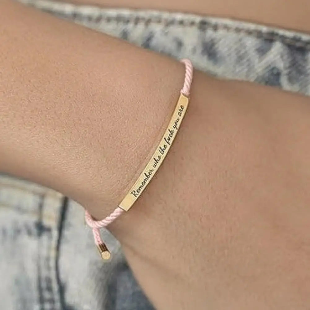 Remember Who The F You Are When Words Fail, This Bracelet Speaks – A Gift of Encouragement Tube Bracelet, Adjustable Hand Braided Wrap Tube Bracelet, Funny Inspirational