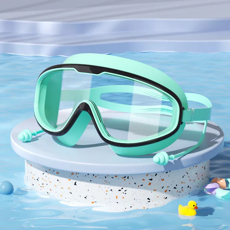 HD children's large frame waterproof and anti-fog swimming goggles